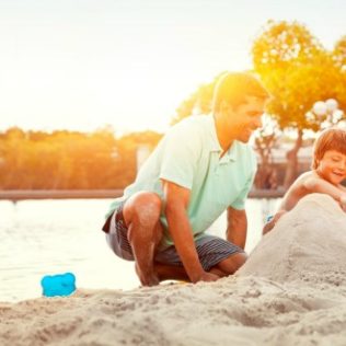 South bank Brisbane family on beach