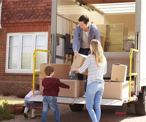 Unloading boxes from Rental Truck